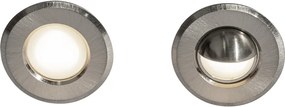 Set di 5 faretti da incasso moderni in alluminio con LED IP67 - Linsey