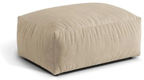 Poggiapiedi componibile beige con rivestimento in velluto Martina – Micadoni