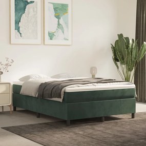 Giroletto Senza Materasso Verde Scuro 140x200 Cm İn Velluto /