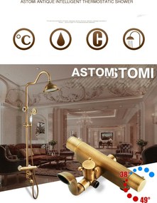 Sistema doccia termostatico ATS1155 esterno a parete in più finiture