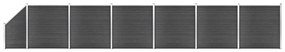 Set Pannelli di Recinzione in WPC 1138x(105-186) cm Nero