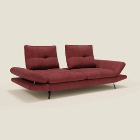 Ardex Divano 3 posti con schienali traslanti e braccioli regolabili in morbido tessuto impermeabile T06 rosso