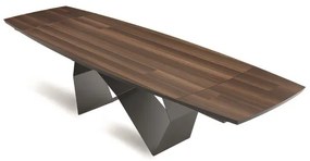 Tavolo allungabile 300 cm con base metallo Nero e piano Eucalipto WALL