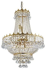 Lampadario versailles 9lt - metallo dorato e cristallo