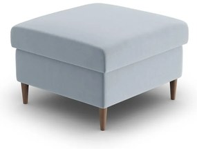 Poggiapiedi azzurro con rivestimento in velluto Kyoto – Cosmopolitan Design