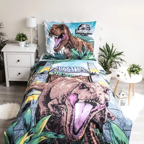 Biancheria da letto per bambini in cotone con effetto luminoso Jurassic World, 140 x 200 cm Jurský svět - Jerry Fabrics