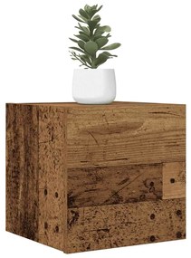 Mobili Porta Tv A Parete 2pz Legno Antico 30,5x30x30 Cm /