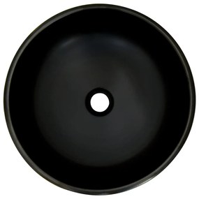 Lavabo da Appoggio Nero e Blu Rotondo Φ41x14 cm Ceramica
