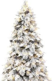 Albero di Natale artificiale innevato Montebianco illuminato H 180 cm x ø 112 cm