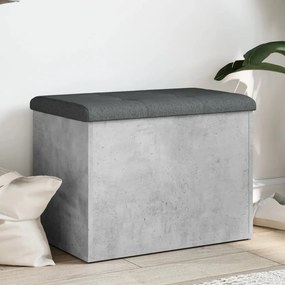 Panca Portaoggetti Grigio Cemento 62x42x45 Cm Legno Multistrato /