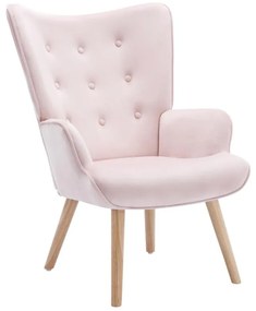 Poltrona in Velluto Rosa - VATELY
