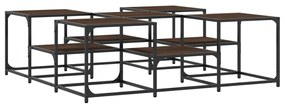 Tavolino salotto rovere marrone 121x121x40 cm legno multistrato