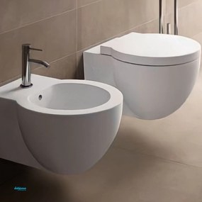 Coppia Di Sanitari Ceramica Cielo Sospesi Bianco Lucido "Easy Evo"