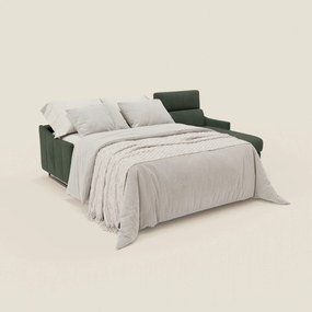 Loto Divano Letto Angolare con Penisola contenitore, Poggiatesta, Materasso Alto H18 in morbido tessuto impermeabile T14