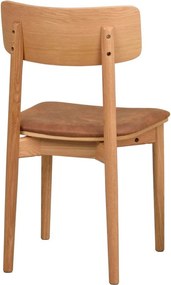 Sedie da pranzo in similpelle in colore marrone cognac-naturale in set di 2 pezzi Wolcott - Rowico