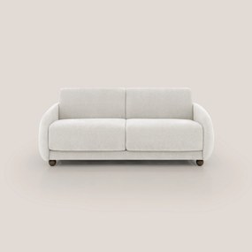 Giglio divano letto scandinavo japandi con materasso H18 cm in tessuto Bouclé impermeabile T07