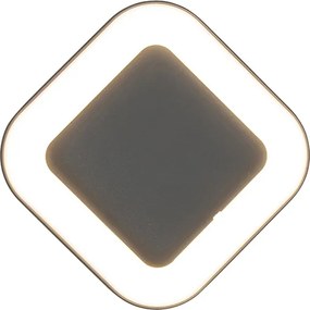 Lampada da parete e soffitto grigia quadrata IP54 - Ariel