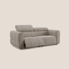 Giotto Divano modulare con opzione relax elettrico in microfibra effetto velluto impermeabile T09