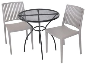 Sedia da giardino in plastica beige Bars - Rojaplast