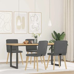 Sedie Da Pranzo 4 Pz Grigio Scuro İn Tessuto /