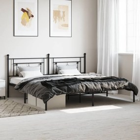Giroletto Con Testiera İn Metallo Nero 200x200 Cm /