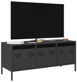 Mobile Tv Nero 101,5x39x43,5 Cm İn Acciaio Laminato A Freddo /