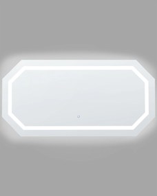 Specchio da parete LED argento 120 x 60 cm LOCMARIAQUER Beliani
