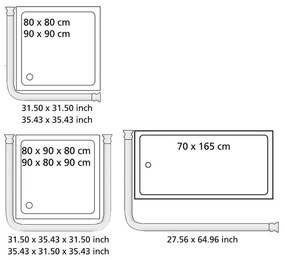 Asta per tenda da doccia ad angolo universale Asta per tenda da doccia - Wenko