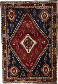 Shiraz Tappeto 180 x 260 Rosso (Iran) Annodato A Mano