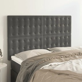 Testiere 4 Pz Grigio Scuro 72x5x78/88 Cm İn Velluto /