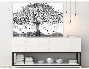 Quadro Abundant Tree (1 Part) Wide  Colore bianco e nero, Dimensioni e Misure 90x60