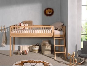 Letto rialzato per bambini in legno di quercia in colore naturale 90x200 cm Forrest - Vipack