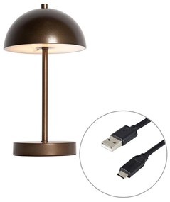 Lampada da tavolo da esterno bronzo scuro ricaricabile con LED dimmerabile a 3 livelli - Keira