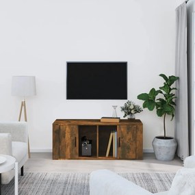 Mobile tv rovere fumo 100x35x40 cm in legno multistrato