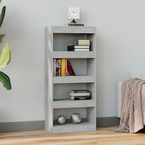 Libreria/divisorio grigio cemento 60x30x135cm legno multistrato