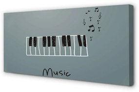 Stampa quadro su tela Note per pianoforte 100x50 cm