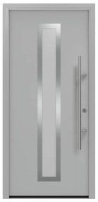 Portoncino d'ingresso HORMANN Iso Pro Secur 700s con vetro L 90 x H 210 cm in acciaio grigio, apertura tirare a destra