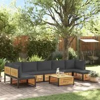 Set Divano da Giardino 8pz con Cuscini Legno Massello di Acacia 3214904