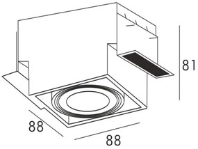 Zuma Line 94361-BK - Lampada da incasso ONEON 1xGU10/50W/230V nera