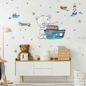 Adesivi da parete per ragazzi - Orso marinaio | Inspio