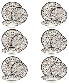 Servizio 18 piatti porcellana decoro mandala Agadir