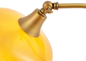 Lampada da tavolo classica bronzo con vetro opale arancione - Clerk