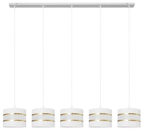 Lampadario a sospensione con filo HELEN 5xE27/15W/230V bianco/oro