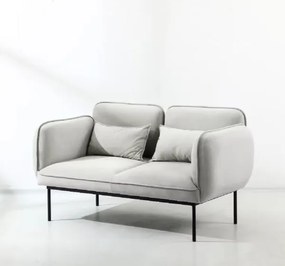 Divano 2 Posti Imbottito Elodie 150 cm in Tessuto Grigio: Comfort e Stile Moderno