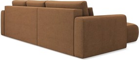 Divano angolare color terracotta allungabile/con contenitore (con penisola a sinistra/con chaise lounge) Kapua – Makamii