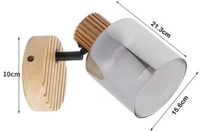 Brilagi - Faretto da parete orientabile HYGGE 1xE14/15W/230V legno di caucciù/fumé