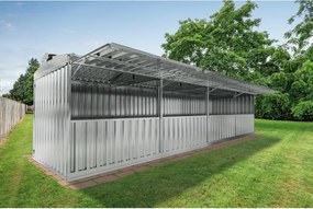 Chiosco in acciaio 2.7 x 10 m, superficie esterna 28.38 m² e spessore parete 40 mm, senza pavimento porta a due ante, SAPIL Daikiri