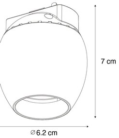 Faretto moderno nero per sistema binario monofase 6W 3000K - Magnetic Zagaye