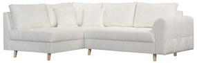 Divano angolare bianco in tessuto bouclé (angolo sinistro) Ariella - Ropez