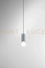 Sospensione ceramica e metallo grigio lucido idea 1 luce attacco e2...